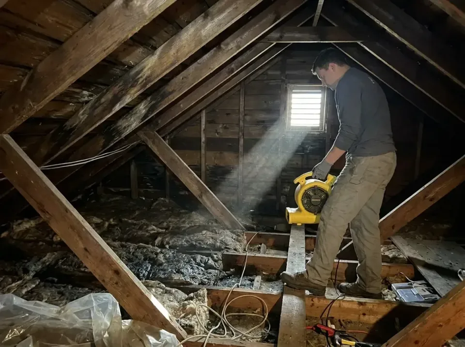 attic-water-damage-drying-proc-007 — frequently asked questions, Emergency Water Extraction & 24/7 Flood Response in Estelle…